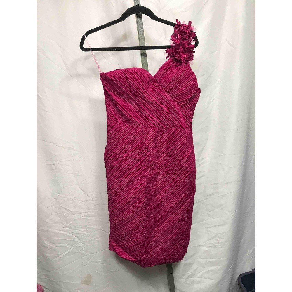 Daisy Women One Shoulder Ruched Flower Accent Party Dress Size L